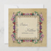 Goldbrokade Damask Florentiner Elegante Hochzeit Einladung (Rückseite)