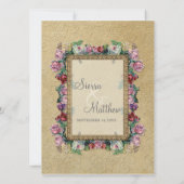 Goldbrokade Damask Florentiner Elegante Hochzeit Einladung (Rückseite)