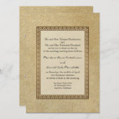 Goldbrokade Damask Florentiner Elegante Hochzeit Einladung (Vorne/Hinten)