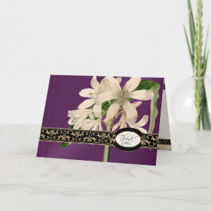 Goldbrokat-Blumen-Formelle-Elegante-Dankeskarten Dankeskarte