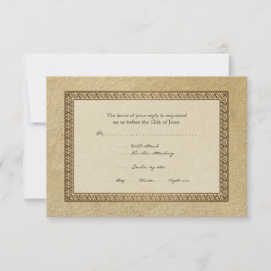 Goldbrokat-Damaskus-Blumen Formal Elegant RSVP Karte