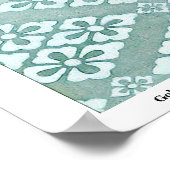 Goldbrokat mit rotem Hintergrund Poster (Ecke)