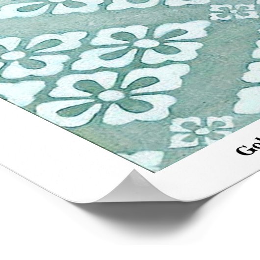 Goldbrokat mit rotem Hintergrund Poster (Ecke)