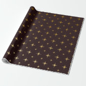 Goldbronze Coffe Chocolate Stars Heraldic Geschenkpapier (Ungerollt)