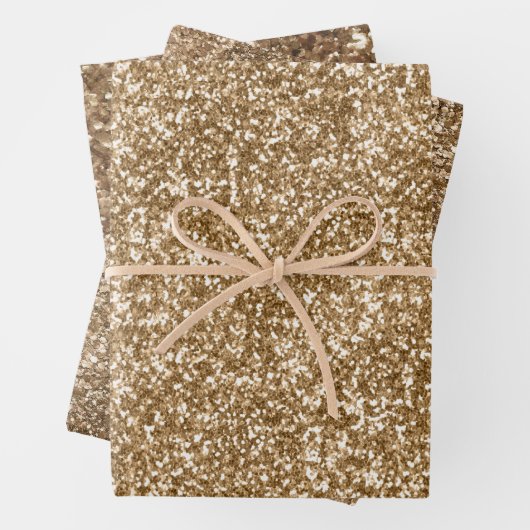 Goldbronze-Glitzer Geschenkpapier Set (Beispiel)
