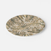 Goldbronze Glitzer Tropical Palm Blätter Hochzeit Pappteller (Schrägansicht)