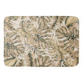 Goldbronze Glitzer Tropical Palm Blätter Insel Badematte (Vorderseite)