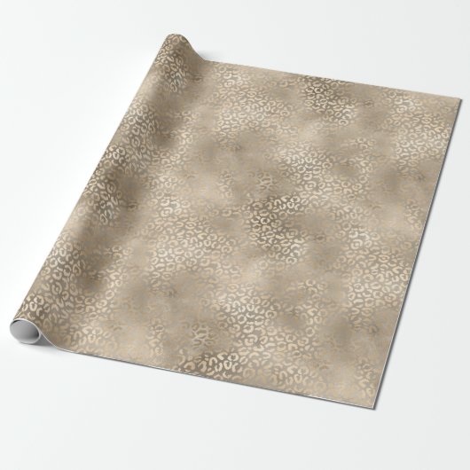 Goldbronze-Leopardrucke Geschenkpapier (Ungerollt)