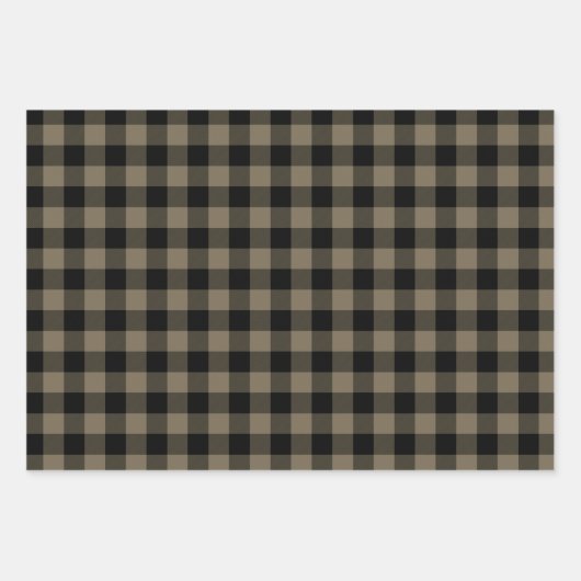 Goldbronze Silver Buffalo Karierter Urlaub Geschenkpapier Set (Vorderseite 2)