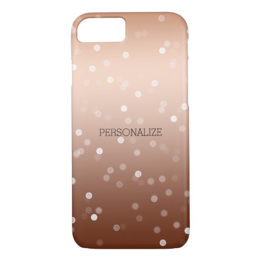 Goldbronze und weißer Bokeh Confetti Case-Mate iPhone Hülle (Rückseite)