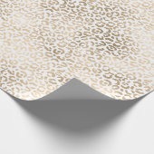 Goldbronze, Weißer Glaf Leopard Geschenkpapier (Ecke)