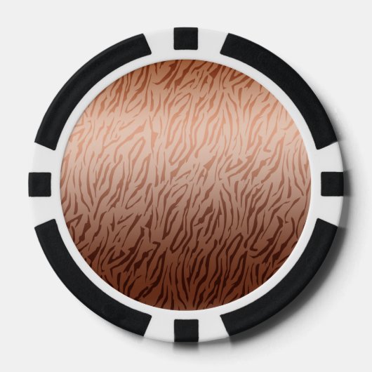 GoldbronzeOmbre Tiger-Druck Pokerchips (Vorderseite)