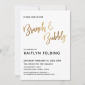 Goldbrunch & Bubbly Typografie Einladung (Vorderseite)