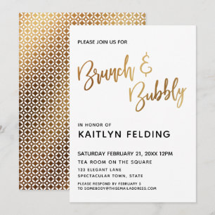 Goldbrunch & Bubbly Typografie Einladung