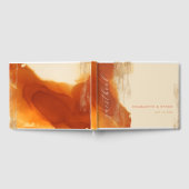 Goldbrush Burnt Orange Modern Flow Ink Gästebuch (Voll)