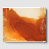 Goldbrush Burnt Orange Modern Flow Ink Gästebuch (Rückseite)