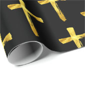 Goldbrush Cross - Christliches religiöses Crucifix Geschenkpapier (Rolleneckpunkt)