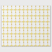 Goldbrush Cross - Christliches religiöses Crucifix Geschenkpapier (Flach)
