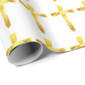 Goldbrush Cross - Christliches religiöses Crucifix Geschenkpapier (Rolleneckpunkt)