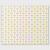 Goldbrush Cross - Christliches religiöses Crucifix Geschenkpapier (Flach)