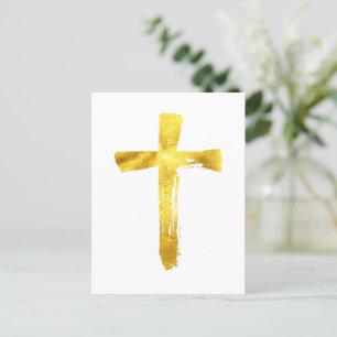 Goldbrush-Kreuz - Christlicher Gott Jesus Crucifix Feiertagspostkarte
