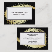 Goldbrushed Black Border Visitenkarte (Vorne/Hinten)