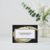 Goldbrushed Black Border Visitenkarte (Stehend Vorderseite)