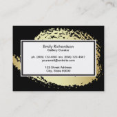 Goldbrushed Black Border Visitenkarte (Rückseite)
