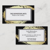 Goldbrushed Black Border Visitenkarte (Vorne/Hinten)