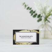 Goldbrushed Black Border Visitenkarte (Stehend Vorderseite)