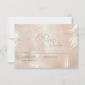 Goldbrushed Tropical Palm Leaf Wedding RSVP Karte (Vorderseite)