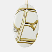 GOLDbuchstabe "E "MIT DIAMANTEN Keramik Ornament (Rechts)