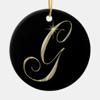 Goldbuchstabe G Monogram, Anfänglicher Fächerpolst Keramikornament