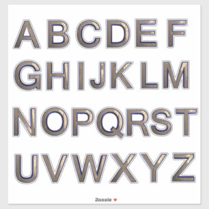 Goldbuchstaben des A-Z-Alphabets Custom-Cut Vinyl Aufkleber