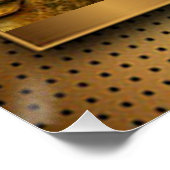 Goldbuddha mit Lotus-Blume Poster (Ecke)