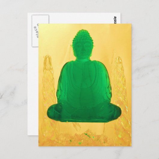 Goldbuddha Postkarte (Vorne/Hinten)