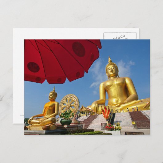 Goldbuddha Postkarte (Vorne/Hinten)