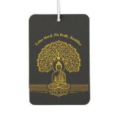 Goldbuddha unter einem Baum mit Lotus-Blume Autolufterfrischer (Vorderseite)
