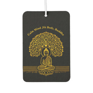 Goldbuddha unter einem Baum mit Lotus-Blume Autolufterfrischer