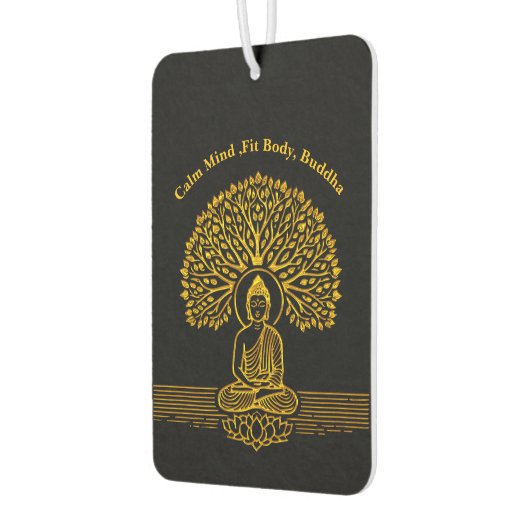 Goldbuddha unter einem Baum mit Lotus-Blume Autolufterfrischer (Links)