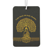 Goldbuddha unter einem Baum mit Lotus-Blume Autolufterfrischer (Rückseite)