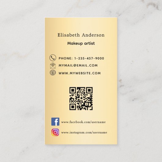 Goldbug Qr-Code für soziale Medien Visitenkarte (Rückseite)