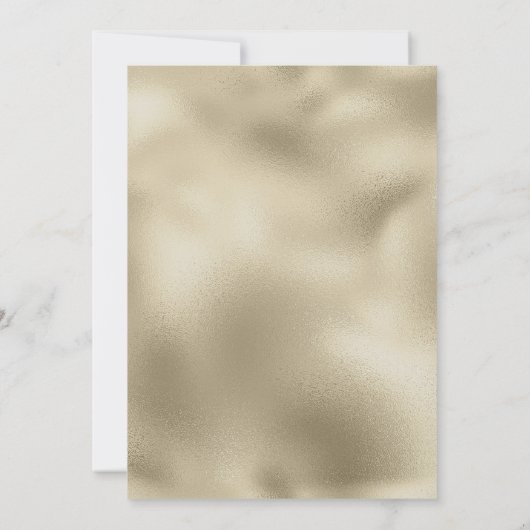 Goldbukett Hochzeit mit Blumen Einladung (Rückseite)