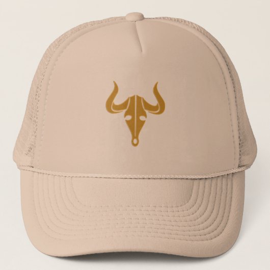 Goldbulle mit langen Hörnern Truckerkappe (Vorderseite)