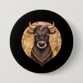 Goldbulle, niedlicher Stier 2021, Jahr des Ochsen Button (Vorderseite)