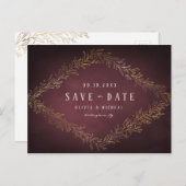 Goldburgunder, botanisch Save the Date Ankündigungspostkarte (Vorne/Hinten)