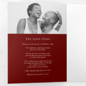 Goldburgunder-Monogramm-Kranz-Widmung Dreifach-gefaltete Programmkarte (Innen Erste Seite)