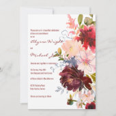 Goldburgunder Rosa Blume Einladung (Vorderseite)