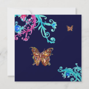 GOLDBUTTERFLY , hellrosa blau Einladung