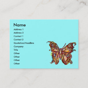 GOLDBUTTERFLY IN BLAUEM TÜRKIS, VISITENKARTE